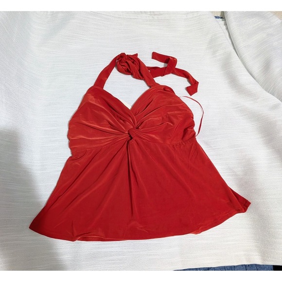 NWT ANTHROPOLOGIE x SUNDAY in BROOKLYN Twist Knot Halter Top Red Size M - Picture 1 of 6